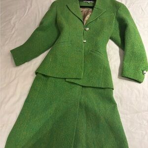 Ganni structured wool blazer set